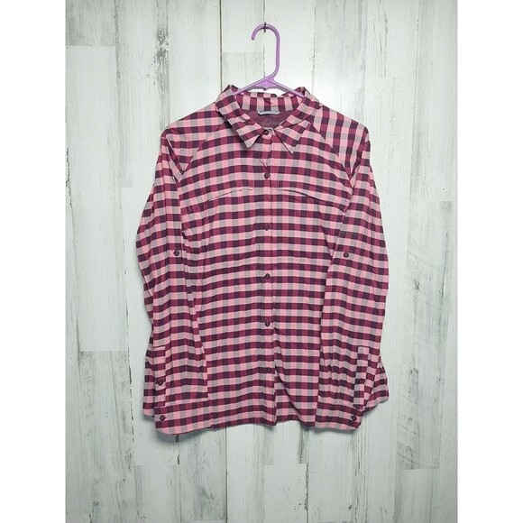 Columbia Women's Silver Ridge LS Shirt Size 1X Pink Check - Picture 1 of 7